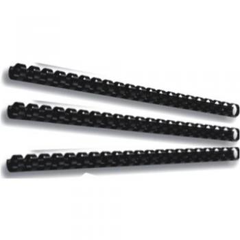 Canutillos de plástico negros de 8mm para 25 hojas A4, paquete de 25 unidades