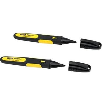 STANLEY FATMAX 0-47-312 - Marcador FatMax punta fina color negro, pack x 2 uds