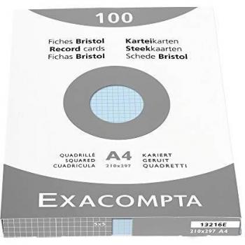 Exacompta Bristol - Tarjeta de registro, Cuadrícula