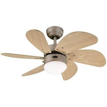 Westinghouse Lighting Turbo Swirl Ventilador de Techo E14, 60 W, con cable conductor, Titanio