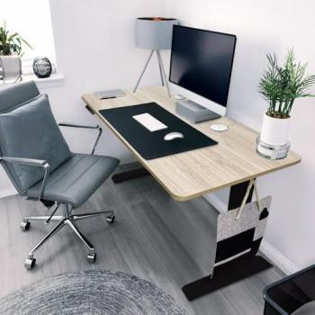 Escritorio Eléctrico Regulable en Altura LUMINA - 160 x 80 cm, Color Eiche con Estructura Negra, Control de Memoria, USB y Pantalla Táctil
