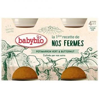 Puré de Potimarron Verde y Butternut Bio para Bebés +4 meses - 2x130g