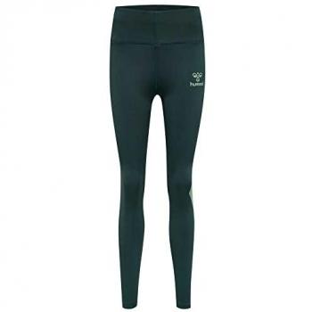 Mallas de Cintura Alta Hummel Paris para Mujer - Verde Oscuro, Talla XS