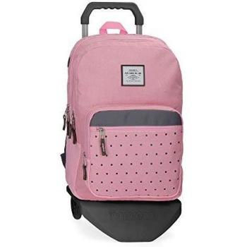 Pepe Jeans Molly Mochila Doble Compartimento con Carro Rosa 30,5x44x15 cms Poliéster 20.13L