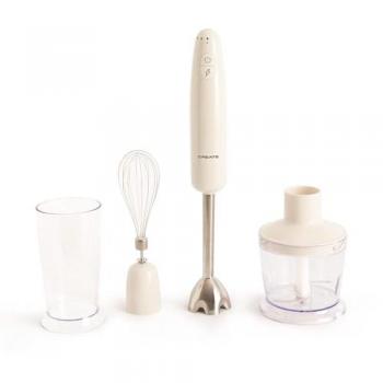 Batidora de mano CREATE FULLMIX RETRO 1000W, 6 velocidades, Acero inoxidable y Titanio, con vaso medidor de 600ml y vaso para triturar de 500ml, libre de BPA