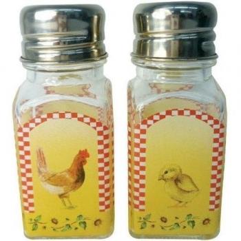 Westland Giftware A Touch of Glass Chicken and Chick Salt and Pepper Shaker Set, 4-Inch by Westland Giftware
