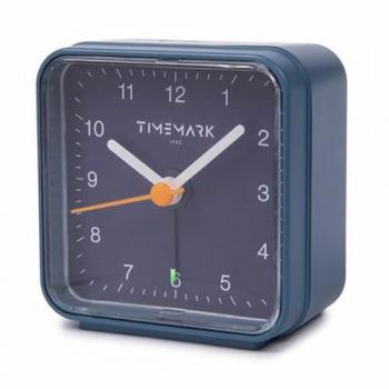 Despertador Analógico Azul Timemark con diseño clásico, mecanismo de cuarzo, campana sonora, números grandes y fáciles de leer, luz nocturna y función de repetición