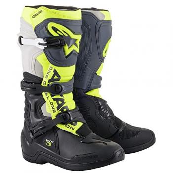 Alpinestars Botas de Motocross Tech 3 Rojo Brillante-Azul Oscuro-Amarillo Fluo EU 51