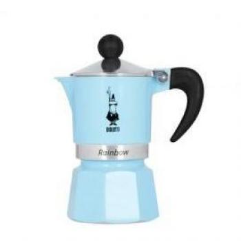 Cafetera Bialetti Moka Express Rainbow Azul Claro