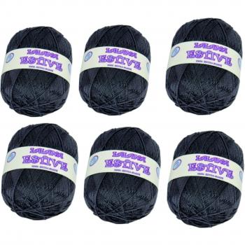 LA LANA ESTIVE 2218- PACK de 6 ovillos de 100grs cada uno para tejer. Color GRIS OSCURO