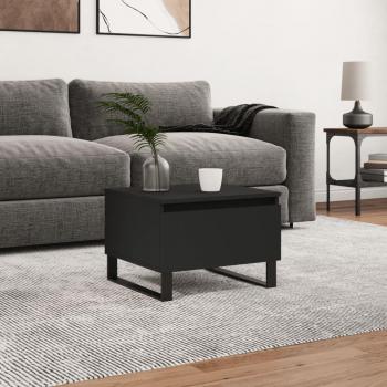 Mesa de Centro de Madera de Ingeniería 50x46x35 cm en Blanco, Negro y Roble Sonoma - VidaXL Mesita de Salón o Comedor o Auxiliar Mesa de Café