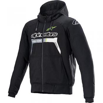 Chaqueta Alpinestars Chrome Ignition para Conducción Urbana - Resistencia a la Abrasión, Sudadera para Moto Chrome Ignition Negro-Amarillo Fluo, Chaqueta textil para motocicleta Alpinestars Chrome Ign