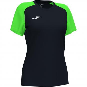 Joma Academy IV Women's Short Sleeve T-Shirt Black Fluorescent Green