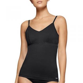 Impetus - Top Soft Premium de mujer básico de tirantes ajustables con escote de pico en color negro, talla L, fabricado en Lyocell Soft Premium Travel