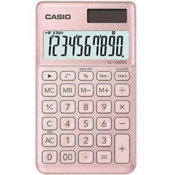 Calculadora de Bolsillo Casio SL-1000SC Rosa, 10 Dígitos, Solar y Batería