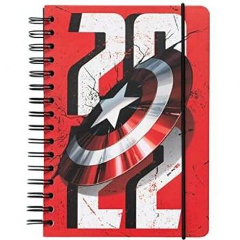 Agenda A5 Capitan America Escudo 2022 - Agenda A5 anual 2022 / Agenda A5 2022 semana vista - Agenda A5 12 meses desde Enero de 2022 a Diciembre de 2022 | Producto licencia oficial - Agenda Kalenda