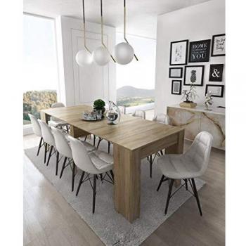 Mesa consola extensible Skraut Home, dimensiones cerrada: 90x58x77 cm, se extiende hasta 222 cm, capacidad para 10 comensales, varios acabados mate disponibles, estilo moderno, apta para comedor y