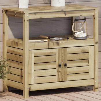 Mesa de plantación con estantes 82,5x45x81 cm madera de pino impregnado marrón