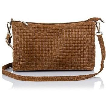 Firenze ARTEGIANI. Bolso Piel auténtica Mujer Grabado geométrico Lacado. Bolso de Mano.Mujer. Made in Italy. Vera Pelle Italiana. 27x15x7 5 cm. Color: Leather