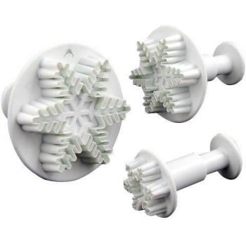 Gearmax® Stampino a Forma di Fiocco di Neve In Plastica per Fondente Decorare Torte 3 Pezzi