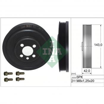 Kit de poleas y cigüeñal INA 544 0083 20 para SEAT: Ibiza, León, Altea, Toledo, Córdoba, Ateca, Arona, Alhambra, Exeo, Inca, Tarraco