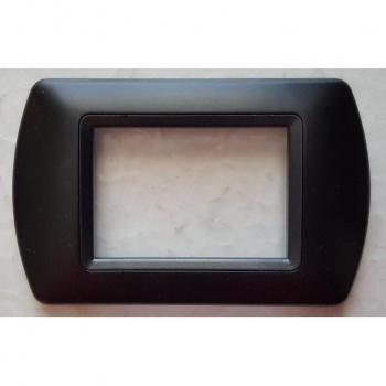 Placas ABS Compatibles para Tapa de Enchufe Master Modo Colorra - Negro Opaco - 7 Foros