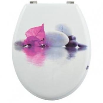 Asiento de Baño MDF Borneo con Bisagras de Acero Inoxidable - Diseño Multicolor 42.5x36.5x1.7 cm