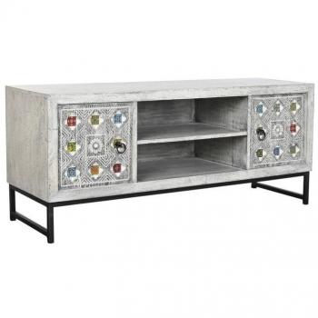 Mueble de TV DKD Home Decor con Diseño Multicolor y Elegante en Cerámica y Madera de Mango - 130 x 40 x 56 cm