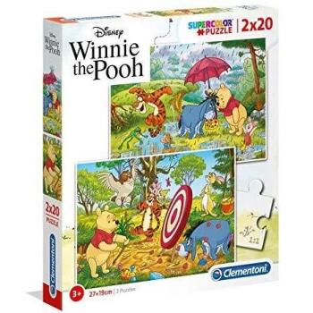 Clementoni- 2 Puzzles 20 Piezas Winnie The Pooh, Multicolor