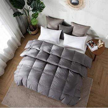 Amazon Brand - Umi Edredón de plumón de Pato 155x220cm-cama 90,Tejido 100% algodónen,100% Antideslizante, edredón de plumón hipoalergénico según Oeko-Tex STANDARD100