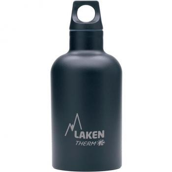 Laken Futura Botella Térmica de Acero Inoxidable 18/8 y Aislamiento de Vacío con Doble Pared, Negro, 350 ml