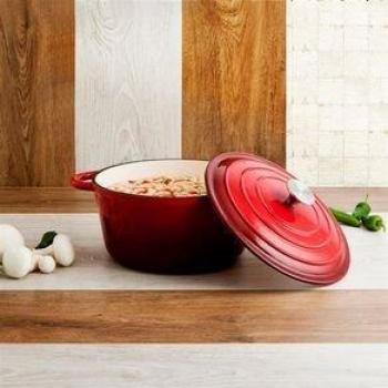 Cocotte Bidasoa Fierro Hierro Fundido Esmaltado Rojo 3.7L Ø24 cm con Tapa