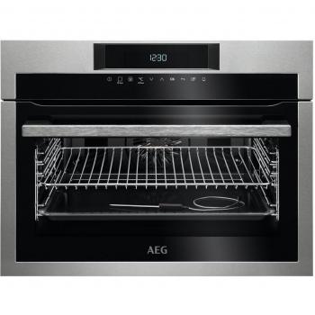 Horno Compacto Pirolítico AEG KPE742220M en Acero Inoxidable Antihuellas con Sonda Térmica SenseCook, 43L, Clase Energética A+