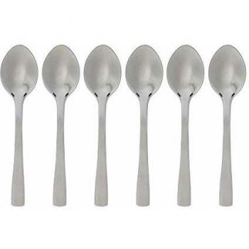 Juego de 6 cucharas pequeñas moka de acero inoxidable, 9.5 cm, Silver Precision