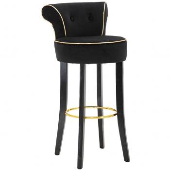 Taburete de Bar Luxy Negro con Respaldo 46x48x96 cm
