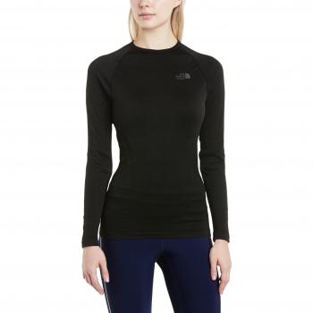 The North Face W Hybrid L/S Crew Neck - Camiseta para mujer, color negro, talla M/L
