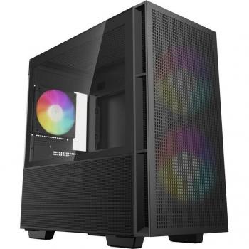 Caja micro-atx semitorre DeepCool CH360 con panel de cristal templado y conectividad USB 3.2 en color negro