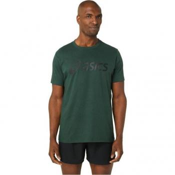 Camiseta Asics Big Logo Verde Bosque Negro