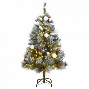 Artificial Hinged Christmas Tree with 150 LEDs and Ball Set, 120 cm (47.2)