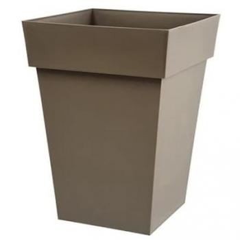 Maceta Cuadrada de Plástico Taupé 39 x 39 x 53 cm - Capacidad 51 L
