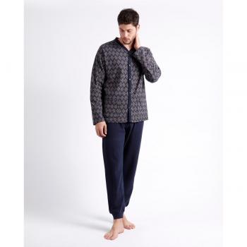 Pijama Manga Larga Cross marino para hombre