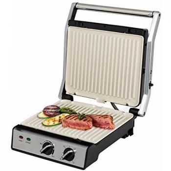 CREATE / STONE GRILL PRO / Sandwichera Grill, 2000 W, hasta 4 Tostadas, Revestimiento Antiadherente Cerámica, Apertura de 180º, Altura Adaptable, Libre de BPA…