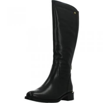 Botas de mujer de piel negras con cierre de cremallera y trasera elástica Carmela modelo 162018
