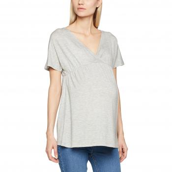 MAMALICIOUS Mltrille S/S Jersey Top a, Camisa para Mujer, Gris