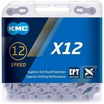 KMC X12 Ept Cadena de 12 velocidades, Unisex, Plateado Oscuro, 126 Links