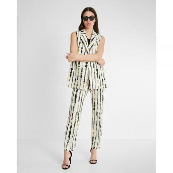 Chaleco de mujer estilo blazer con solapas tie dye