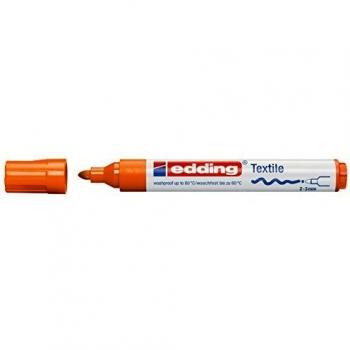 edding 4500 marcador textil - naranja - 1 rotulador - punta redonda de 2-3 mm - rotuladores textiles permanentes para dibujar y caligrafiar sobre tejidos, resistentes a lavados de hasta 60 °C