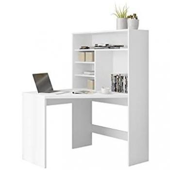 Mesa de ordenador esquinera Bedford 101, rectangular, blanca, 75x101x96cm