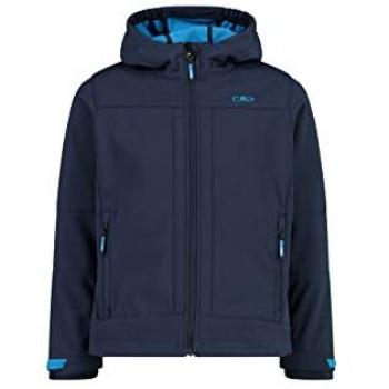 CMP Kids Softshell Jacket with Fixed Hood - Blue - Unisex