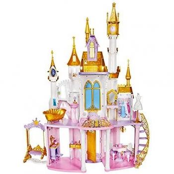 Disney Princess - Gran Castillo de Fiesta - Casa de muñecas con Muebles y Accesorios - con Luces y música - A Partir de 3 años